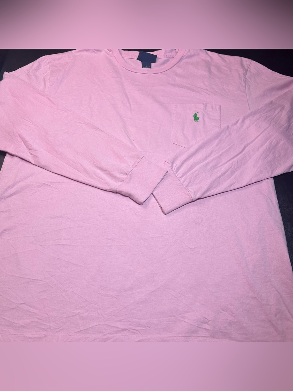 Polo Ralph Lauren Long Sleeve Pocket T-Shirt Size L Pink